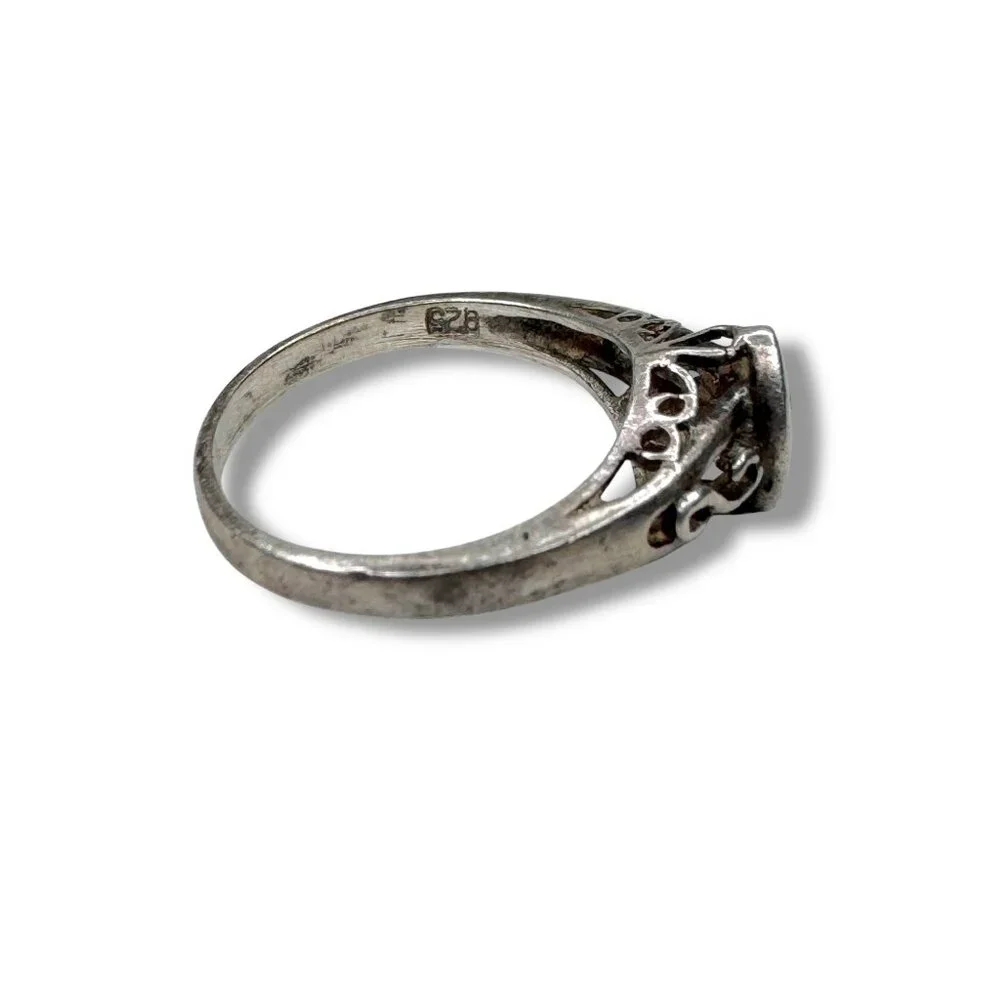 Sterling Silver Malachite Ring Size 5 - Picture 5 of 8